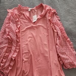 Cato Soft Pink Ruffle Blouse